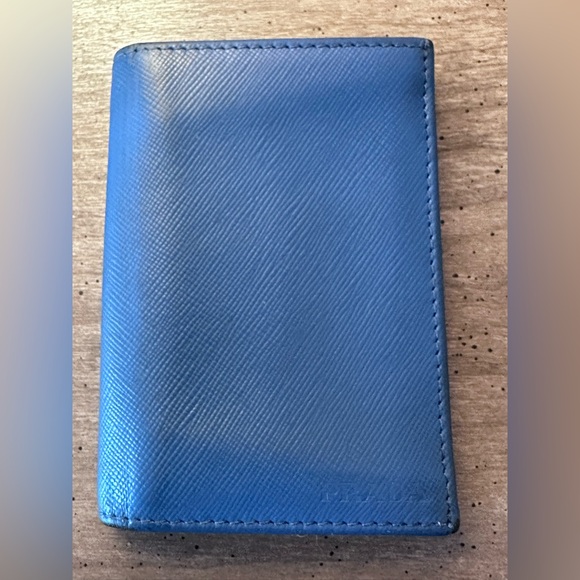 Prada Handbags - Prada Cobalt Blue Vertical Wallet with COA